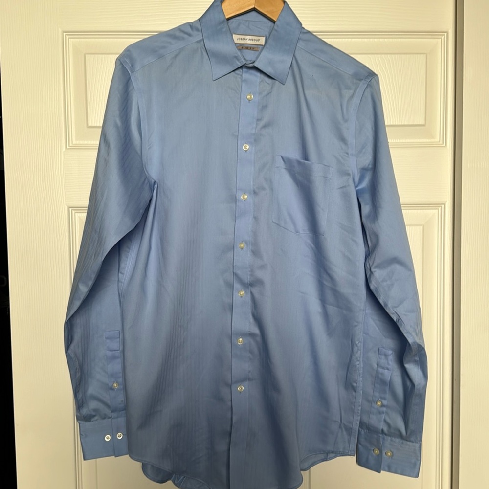 Joseph abboud 16 neck, large tall 36-37 sleeve slim fit Mens blue Dress Shirt
